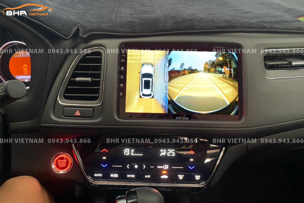 Hình ảnh quan sát camera trước màn hình DVD Kovar Plus 360 Honda HRV 2018 - nay