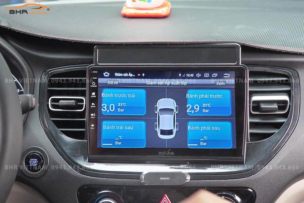 Hình ảnh quan sát cảm biến áp suất lốp Kovar Plus 360 Hyundai Accent 2021 - nay