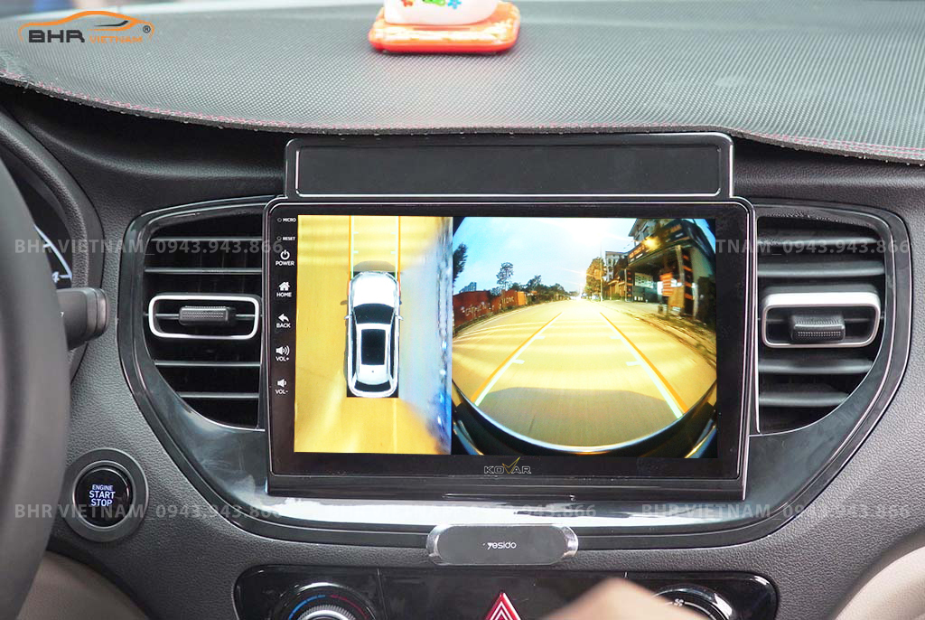 Hình ảnh quan sát camera trước màn hình DVD Kovar Plus 360 Hyundai Accent 2021 - nay