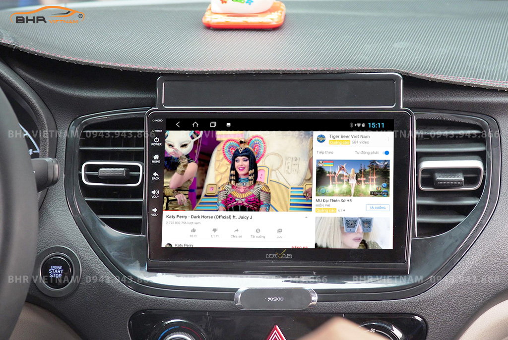  Giải trí Youtube, xem phim sống động trên màn hình Kovar Plus 360 Hyundai Accent 2021 - nay