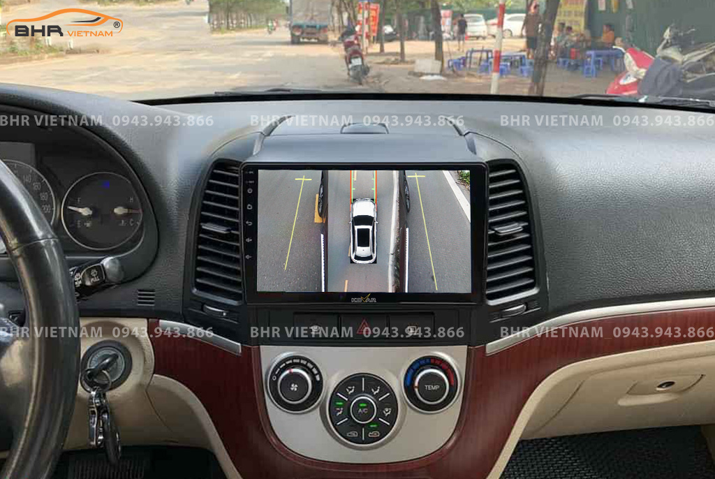 Hình ảnh quan sát 2 bên gương trên màn hình DVD Kovar Plus 360 Hyundai Santafe 2006 - 2011