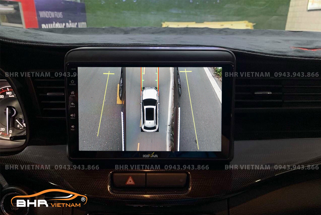 Hình ảnh quan sát 2 bên gương trên màn hình DVD Kovar Plus 360 Suzuki Ertiga 2020 - nay