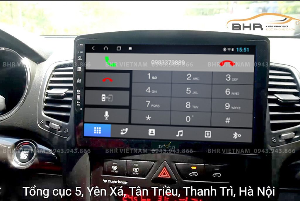Kết nối điện thoại trên màn hình Kovar T1 Kia Sorento 2009 - 2013