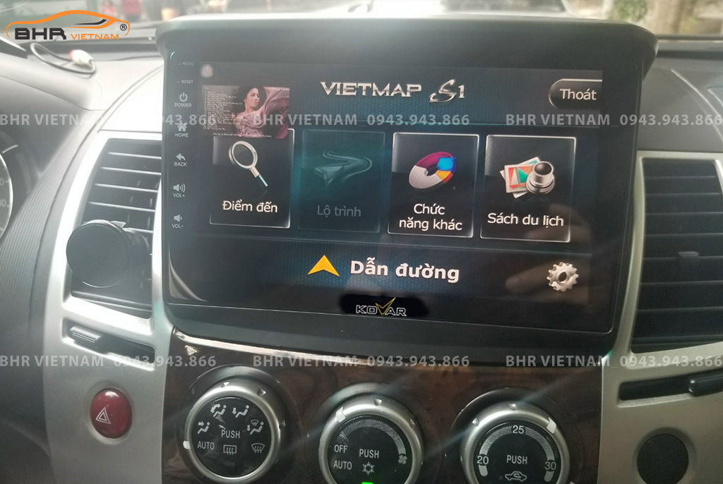 Bản đồ chỉ đường thông minh: Vietmap, Navitel, Googlemap trên Kovar T1 Mitsubishi Pajero Sport 2011 - 2017