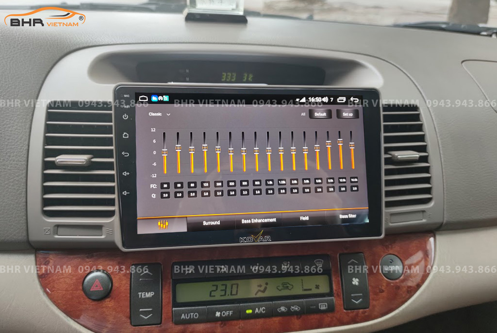 Trải nghiệm âm thanh DSP kênh trên màn hình Kovar T1 Toyota Camry 2001 - 2006