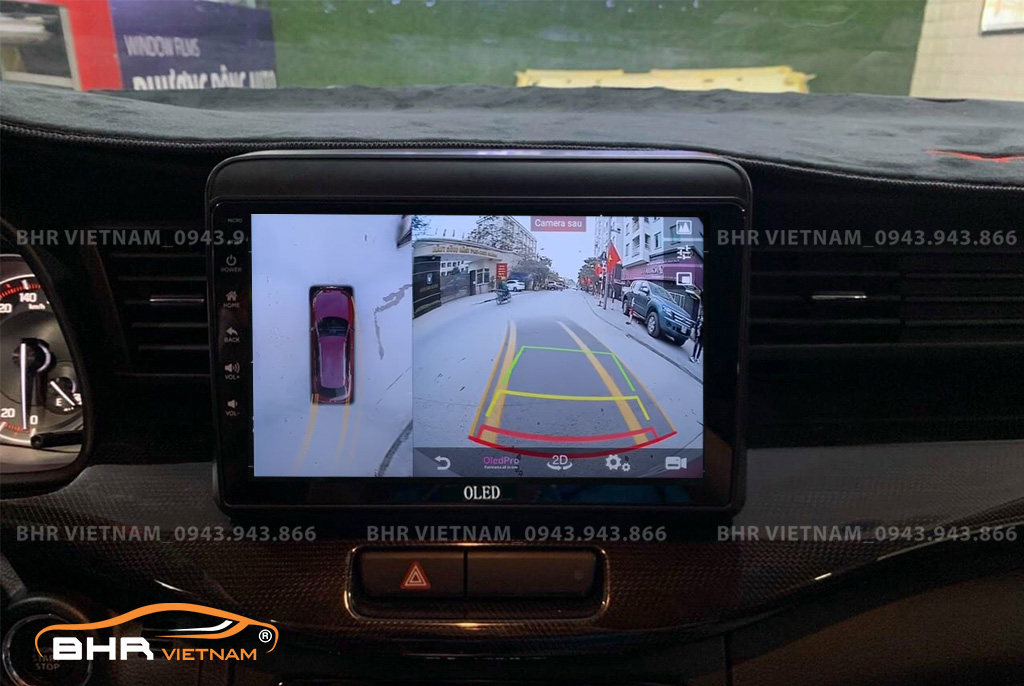 Hình ảnh quan sát từ camera sau trên màn hình DVD Oled C1s Suzuki Ertiga 2020 - nay