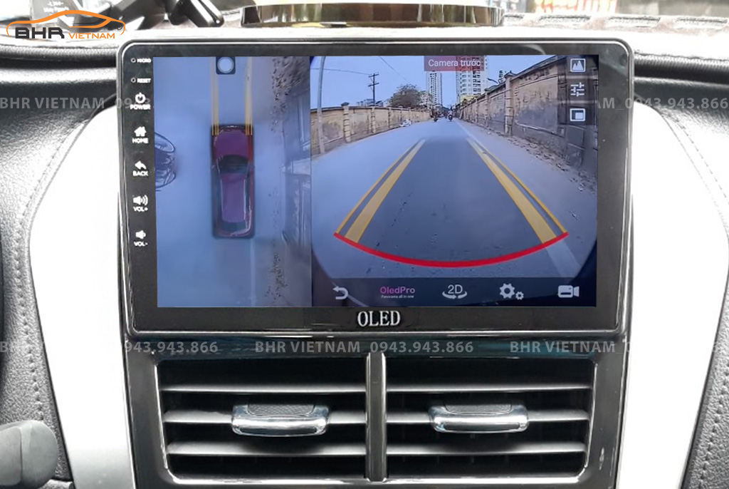Hình ảnh quan sát camera trước màn hình DVD Oled C1s Toyota Yaris 2019 - nay