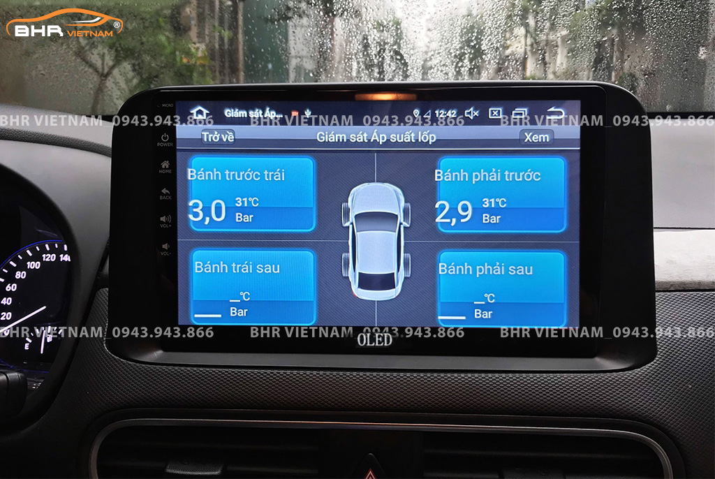 Hình ảnh quan sát cảm biến áp suất lốp Oled C8S Hyundai Kona 2018 - nay