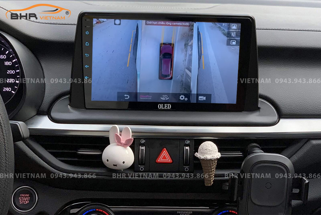 Hình ảnh quan sát 2 bên gương trên màn hình DVD Oled C8S Kia Cerato 2019 - nay