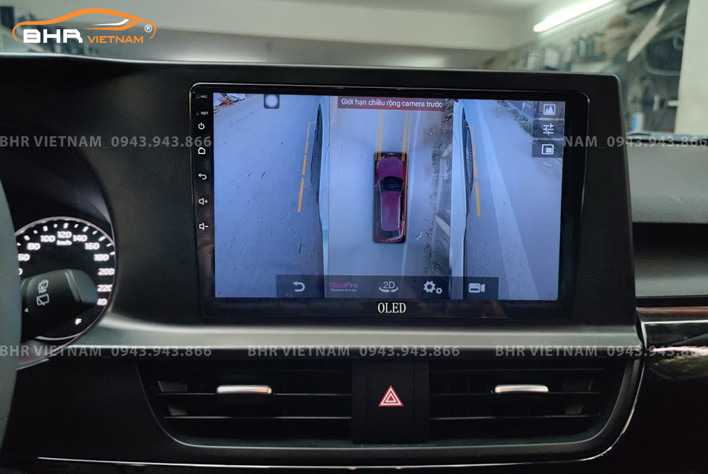 Hình ảnh quan sát 2 bên gương trên màn hình DVD Oled C8S Kia Seltos 2020 - nay