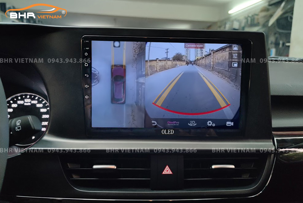 Hình ảnh quan sát camera trước màn hình DVD Oled C8S Kia Seltos 2020 - nay