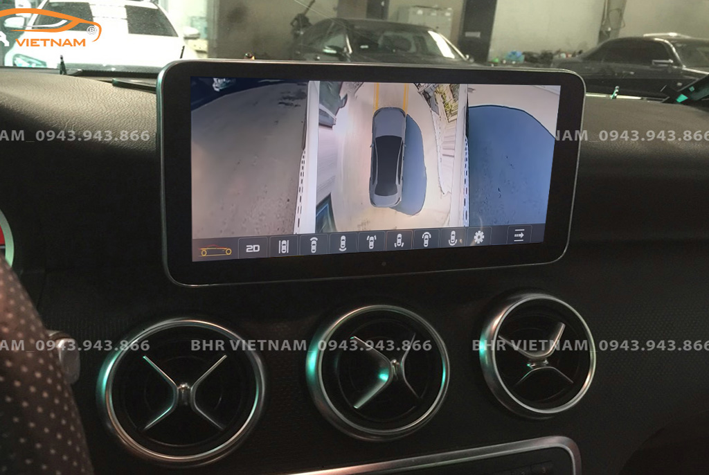 Hình ảnh quan sát 2 bên gương trên màn hình DVD Oled Pro G68s Mercedes A Class W176 2013 - nay