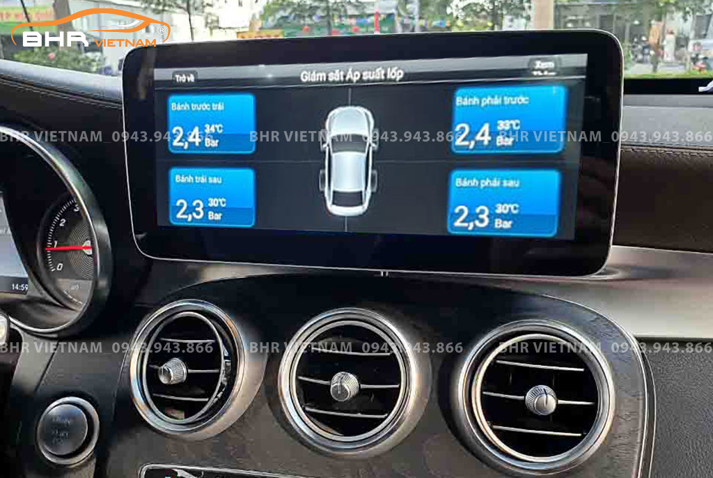 Hình ảnh quan sát cảm biến áp suất lốp Oled Pro G68s Mercedes C Class 2015 - nay
