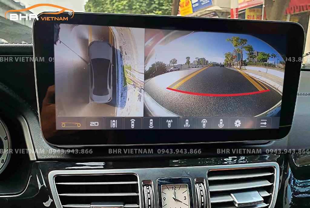 Hình ảnh trước và sau khi lắp màn hình DVD Oled Pro G68s Mercedes E Class 2013 - 2016