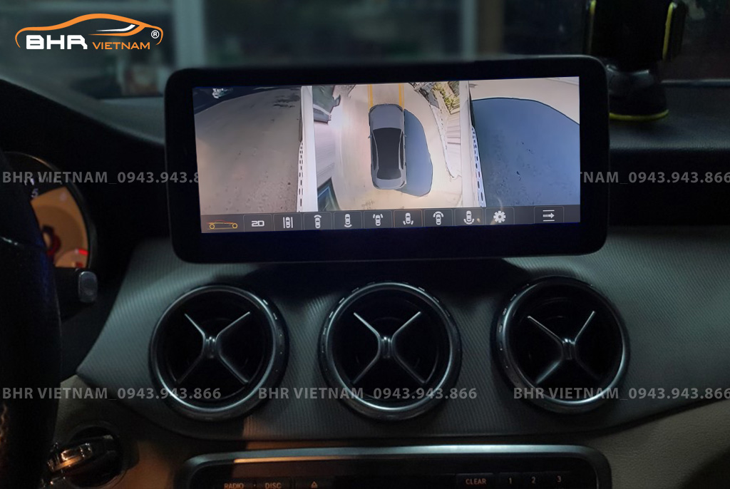 Hình ảnh quan sát 2 bên gương trên màn hình DVD Oled Pro G68s Mercedes GLA Class X156 2013 - nay