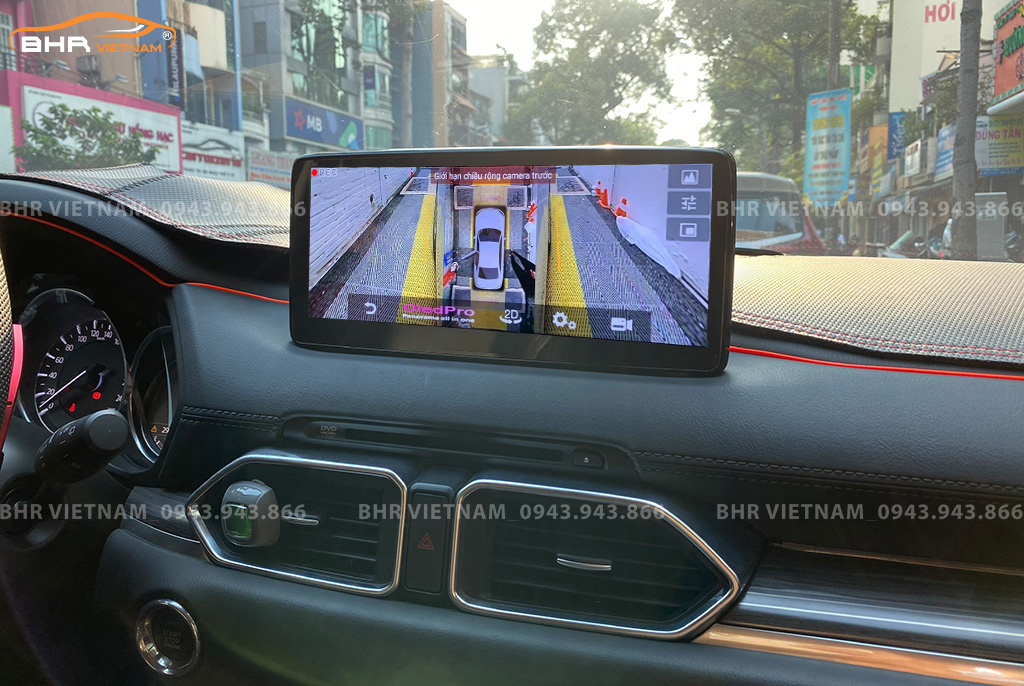 Hình ảnh quan sát 2 bên gương trên màn hình DVD Oled Pro S90s Mazda CX5 2017 - nay