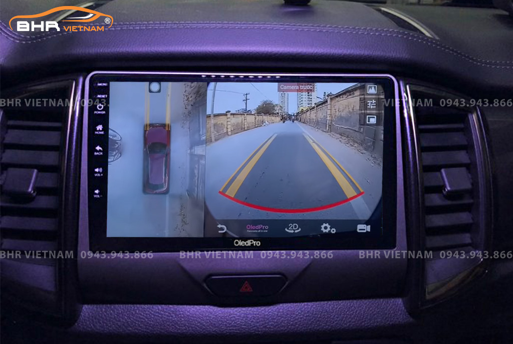 Hình ảnh quan sát camera trước màn hình DVD Oled Pro X8S Ford Everest 2016 - nay