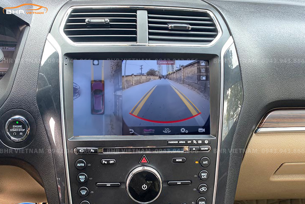 Hình ảnh quan sát camera trước màn hình DVD Oled Pro X8S Ford Explorer 2016 - nay