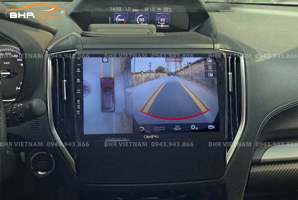 Hình ảnh quan sát camera trước màn hình DVD Oled Pro X8S Subaru Forester 2020 - nay