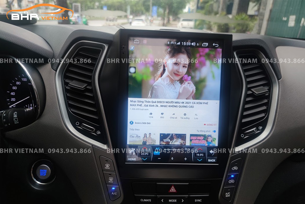 Giải trí Youtube, xem phim sống động trên màn hình DVD Tesla Hyundai Santafe 2012 - 2018