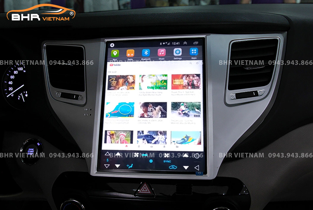 Giải trí Youtube, xem phim sống động trên màn hình DVD Tesla Hyundai Tucson 2015 - 2018