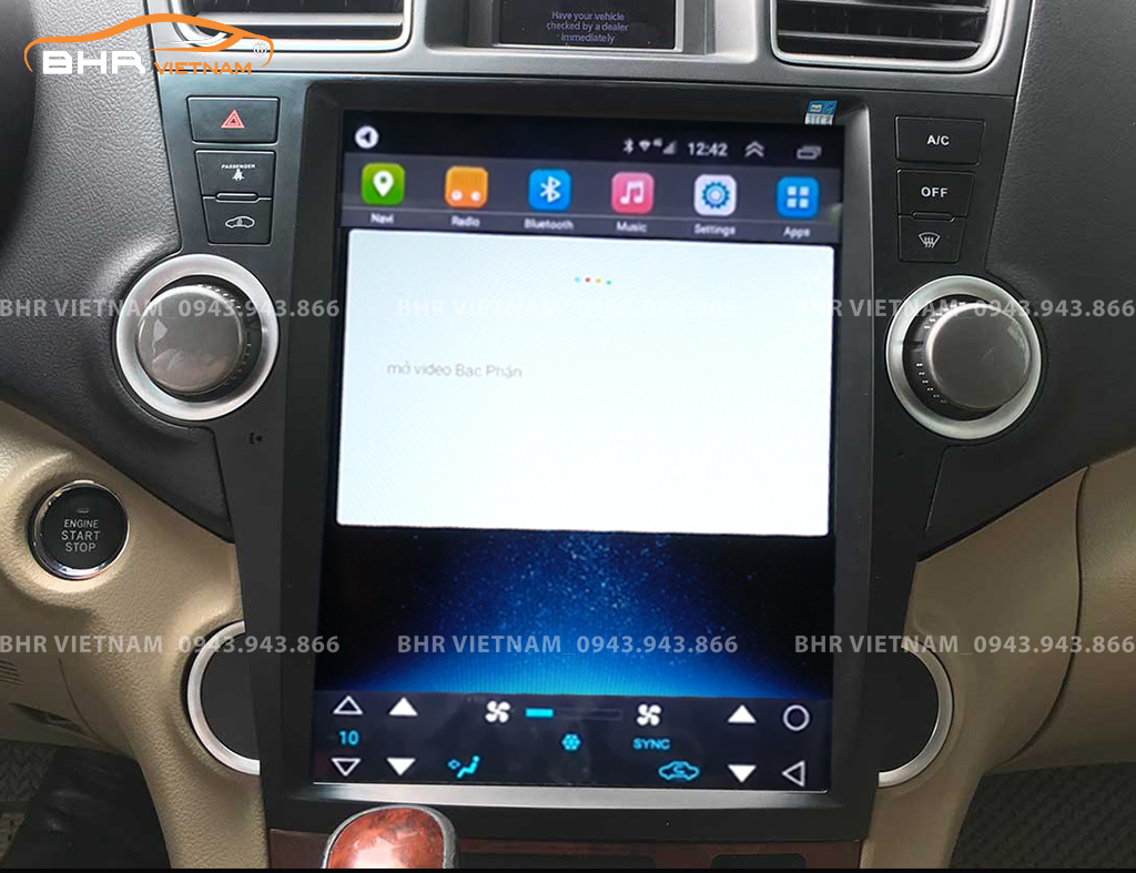 Điều khiển bằng giọng nói màn hình DVD Tesla Toyota Highlander 2007 - 2013
