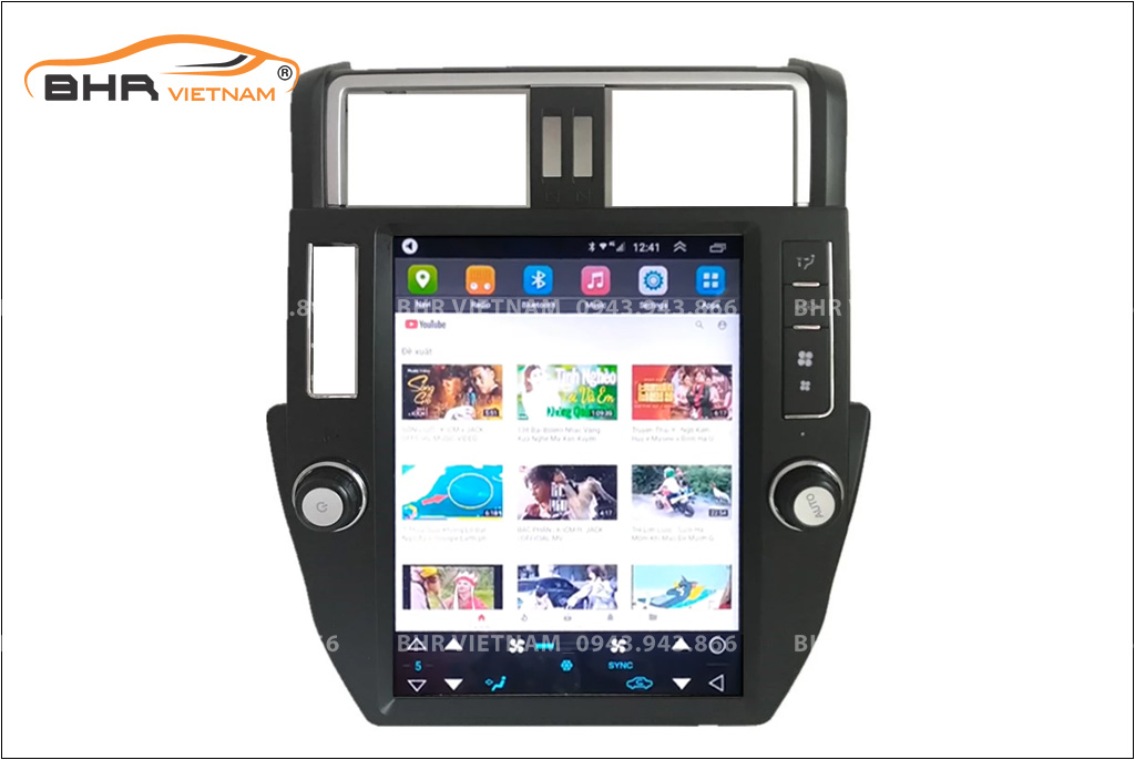 Giải trí Youtube, xem phim sống động trên màn hình DVD Tesla Toyota Prado 2010 - 2017
