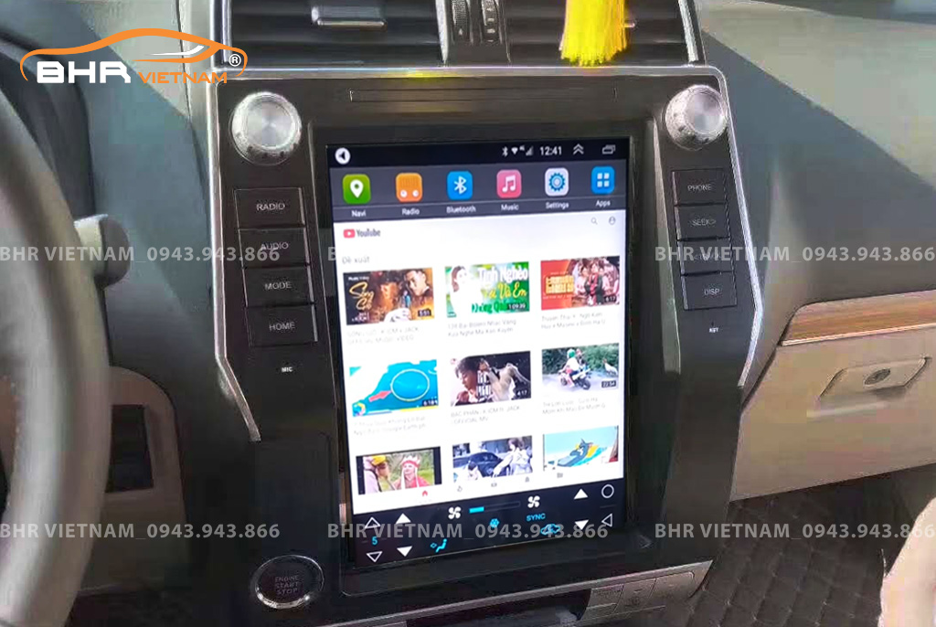 Giải trí Youtube, xem phim sống động trên màn hình DVD Tesla Toyota Prado 2018 - nay