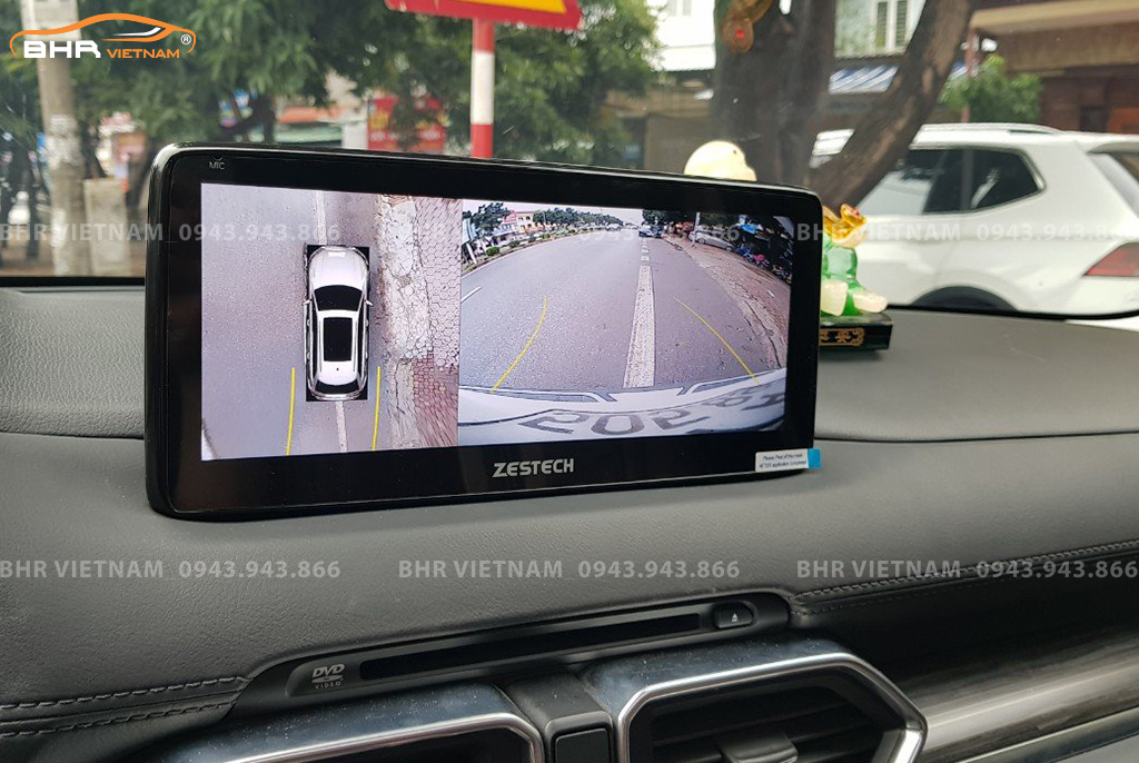 Hình ảnh quan sát từ camera sau màn hình Zestech liền camera 360 Mazda CX5 2017 - nay