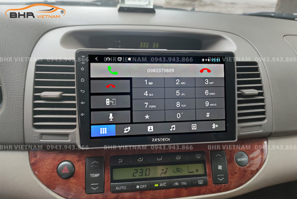 Kết nối điện thoại trên màn hình Zestech Z500 Toyota Camry 2003 - 2005