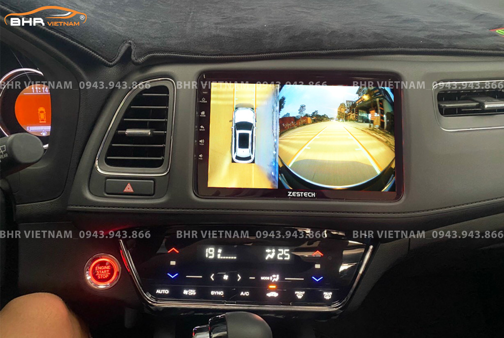 Hình ảnh quan sát camera trước màn hình DVD Zestech Z800+ Honda HRV 2018 - nay