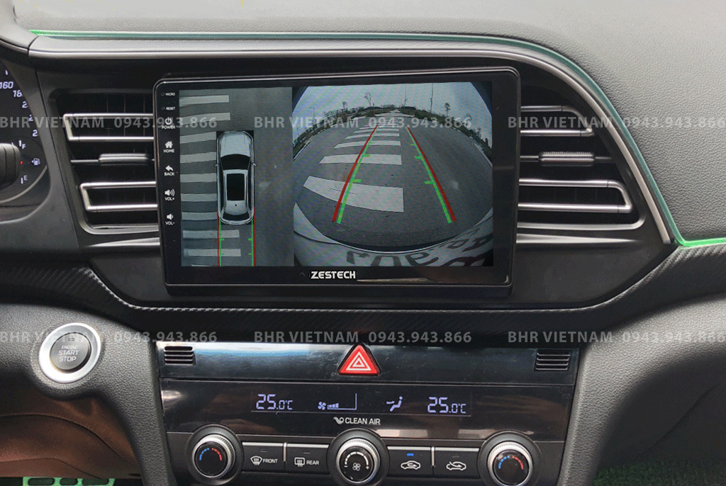 Hình ảnh quan sát từ camera sau Zestech Z800+ Hyundai Elantra 2016 - nay
