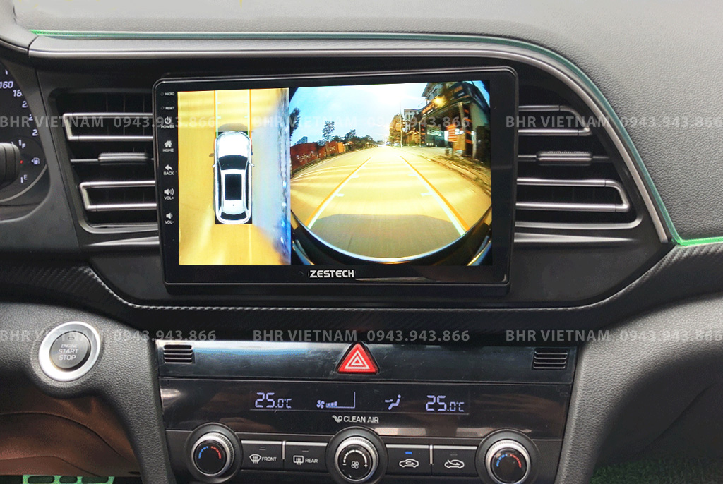 Hình ảnh quan sát camera trước màn hình DVD Zestech Z800+ Hyundai Elantra 2016 - nay