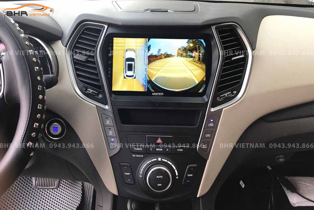 Hình ảnh quan sát camera trước màn hình DVD Zestech Z800+ Hyundai Santafe 2012 - 2018