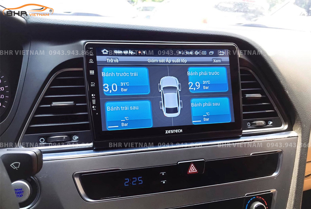 Hình ảnh quan sát cảm biến áp suất lốp Zestech Z800+ Hyundai Sonata 2015 - 2020