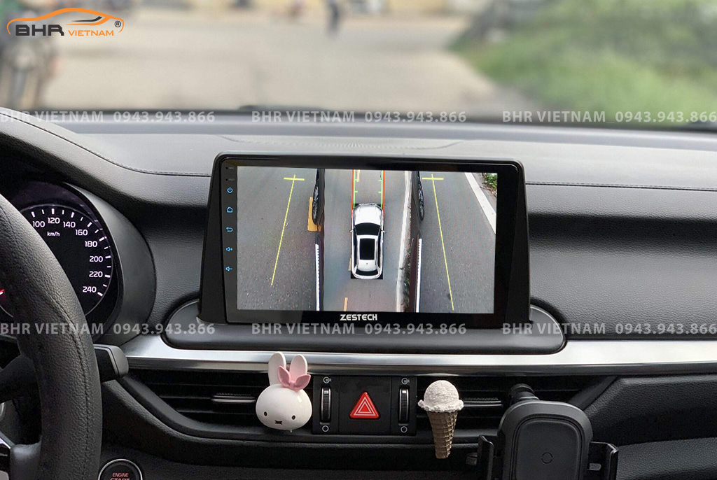 Hình ảnh quan sát 2 bên gương trên màn hình DVD Zestech Z800+ Kia Cerato 2019 - nay