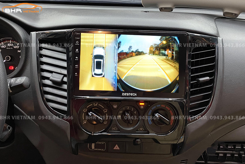 Hình ảnh quan sát camera trước màn hình DVD Zestech Z800+ Mitsubishi Triton 2020 - nay