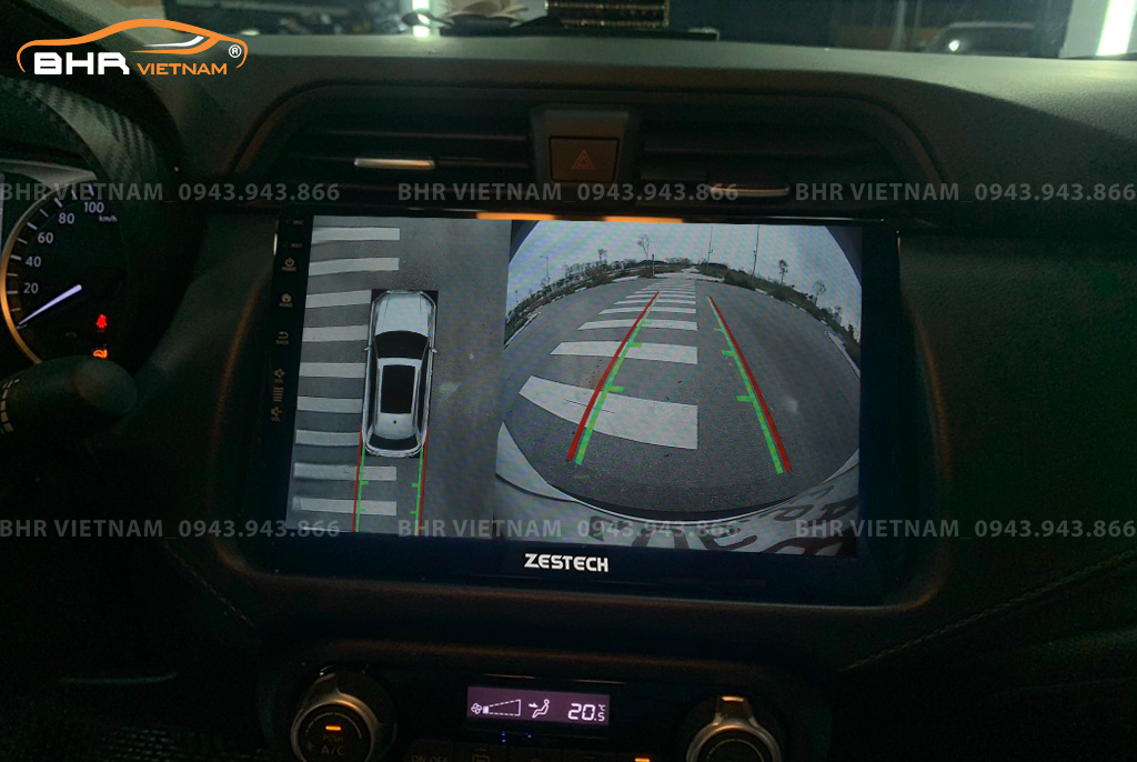 Hình ảnh quan sát từ camera sau Zestech Z800+ Nissan Almera 2021