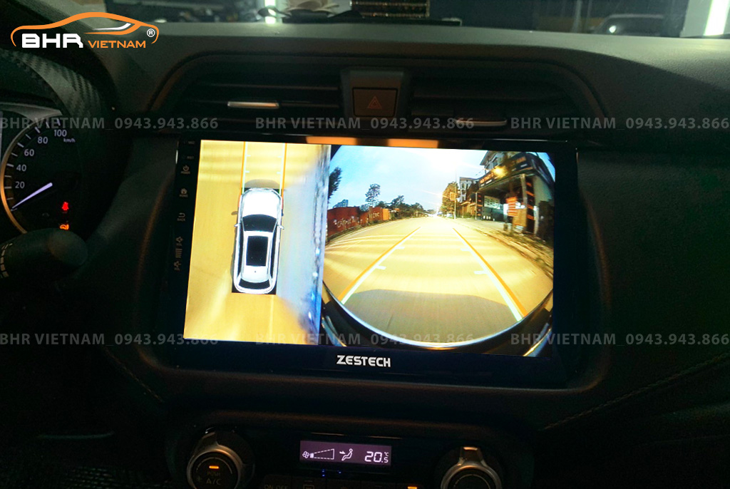 Hình ảnh quan sát camera trước màn hình DVD Zestech Z800+ Nissan Almera 2021