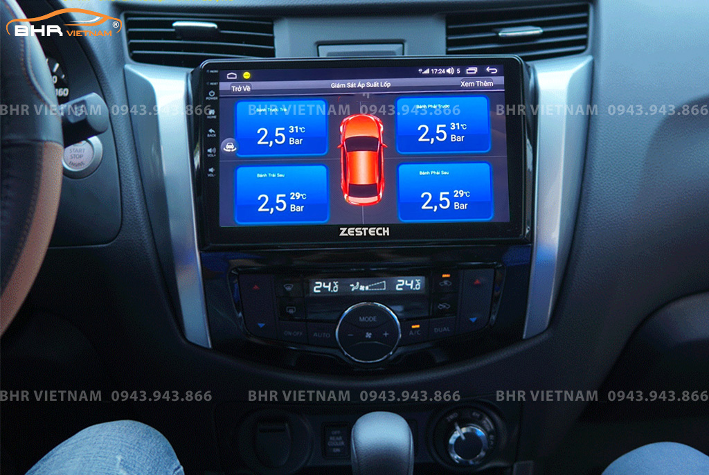 Hình ảnh quan sát cảm biến áp suất lốp Zestech Z800+ Nissan Navara 2016 - 2020