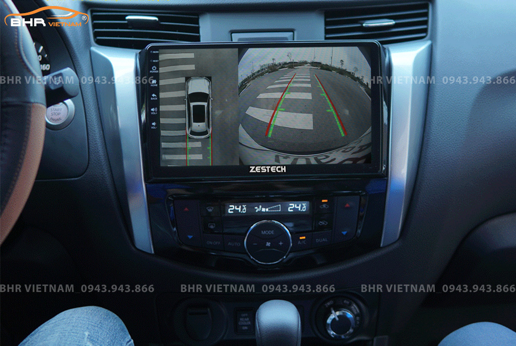 Hình ảnh quan sát từ camera sau Zestech Z800+ Nissan Navara 2016 - 2020