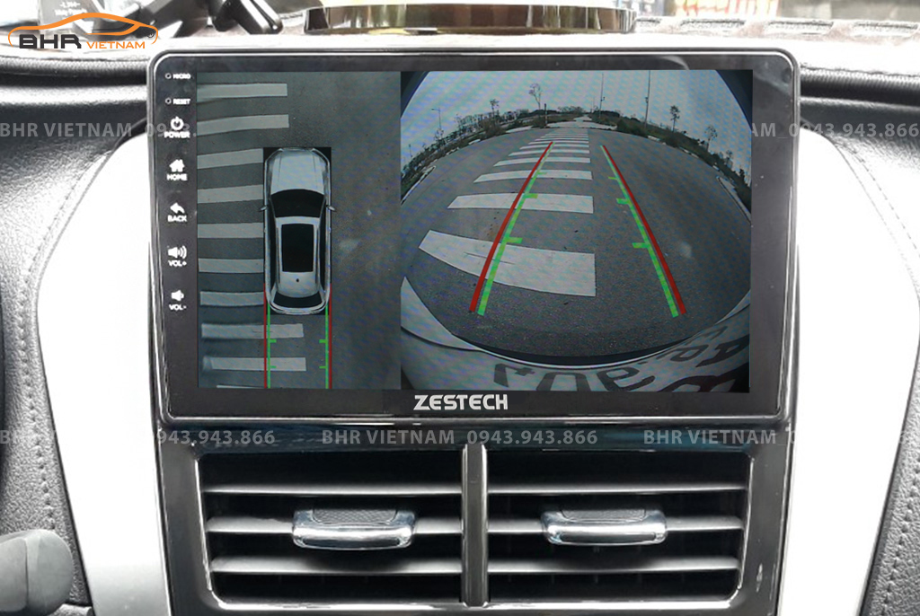 Hình ảnh quan sát từ camera sau Zestech Z800+ Toyota Yaris 2019 - nay