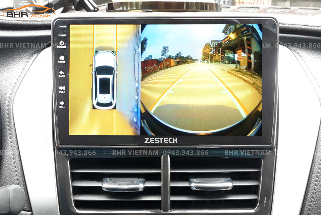 Hình ảnh quan sát camera trước màn hình DVD Zestech Z800+ Toyota Yaris 2019 - nay