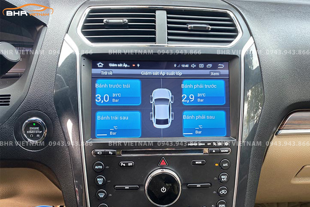 Hình ảnh quan sát cảm biến áp suất lốp Zestech Z800 Pro+ Ford Explorer 2016 - nay