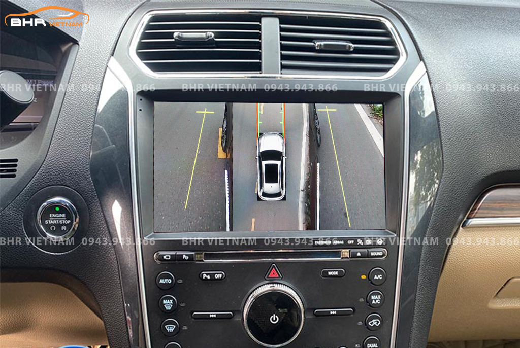Hình ảnh quan sát 2 bên gương trên màn hình DVD Zestech Z800 Pro+ Ford Explorer 2016 - nay