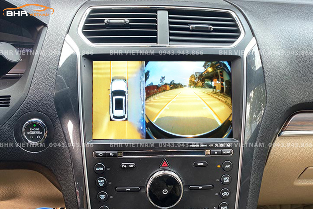 Hình ảnh quan sát camera trước màn hình DVD Zestech Z800 Pro+ Ford Explorer 2016 - nay