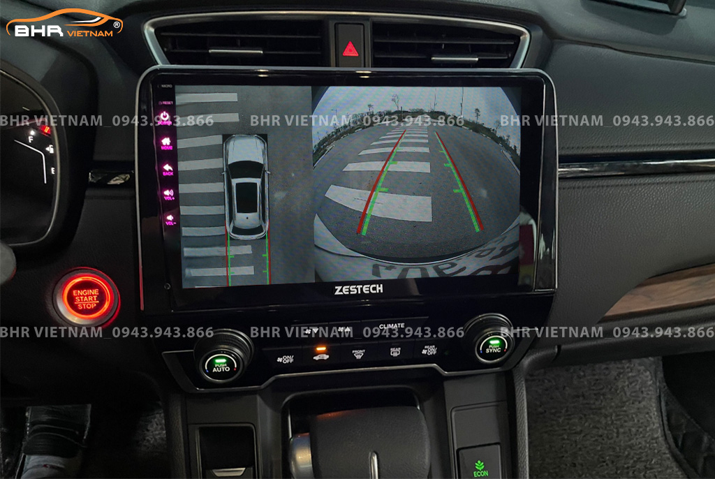 Hình ảnh quan sát từ camera sau Zestech Z800 Pro+ Honda CRV 2018 - nay