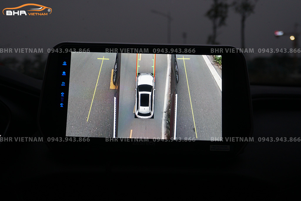 Hình ảnh quan sát 2 bên gương trên màn hình DVD Zestech Z800 Pro+ Hyundai Santafe 2019 - 2020