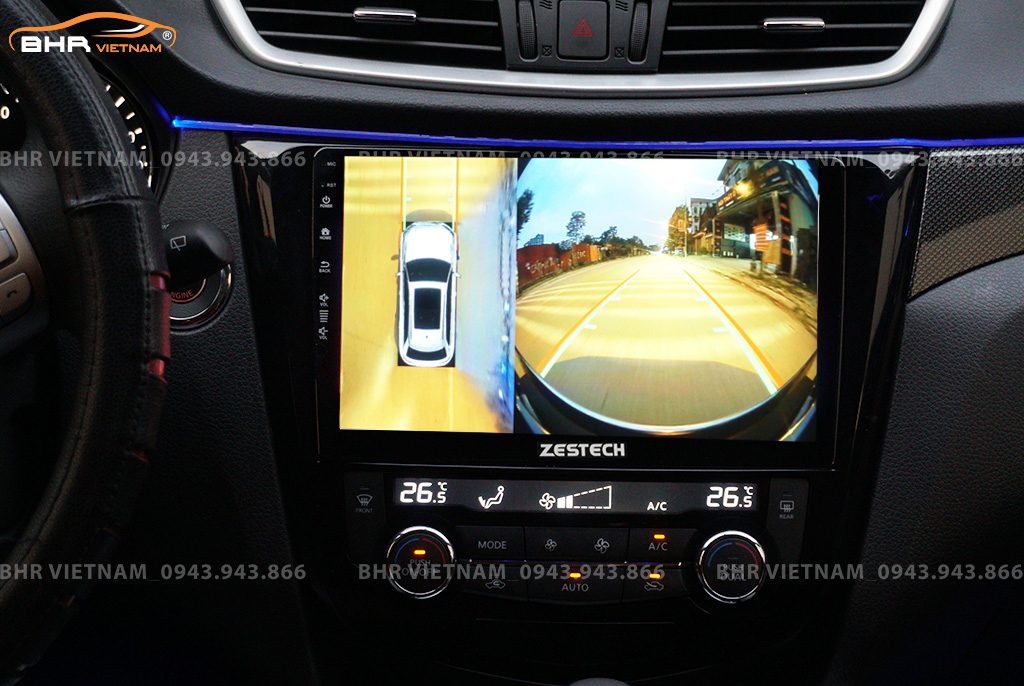 Hình ảnh quan sát camera trước màn hình DVD Zestech Z800 Pro+ Nissan Xtrail 2017 - nay