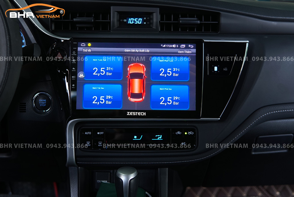 Hình ảnh quan sát cảm biến áp suất lốp Zestech Z800 Pro+ Toyota Altis 2018 - nay
